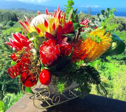 Holiday Protea Sleigh Arrangement